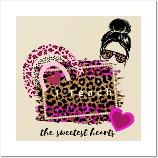 TEACH THE SWEET HEARTS - COOL Leopard - Rainbow Posters and Art